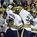 Michigan players celebrate after a second period goal by junior Chris Brown against Lake Superior State at Yost Arena on Friday night. Melanie Maxwell I AnnArbor.com